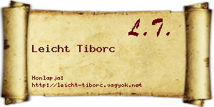 Leicht Tiborc névjegykártya